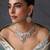 Gold plated blue jadau necklace set