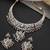 Gold plated blue jadau necklace set