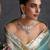 Gold plated blue jadau necklace set