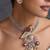Gold plated multicolor polki pendant necklace set