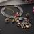 Gold plated multicolor polki pendant necklace set