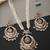 Gold plated white jadau pendant necklace set