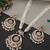 Gold plated white jadau pendant necklace set