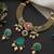 Gold plated blue polki necklace set