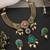 Gold plated blue polki necklace set