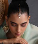 Gold plated polki maang tikka