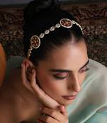 Gold plated multicolor kundan sheeshphool