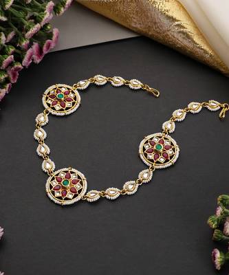 Gold plated multicolor kundan sheeshphool 2