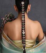 Gold plated multicolor kundan long sheeshphool