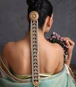 Gold plated kundan long sheeshphool