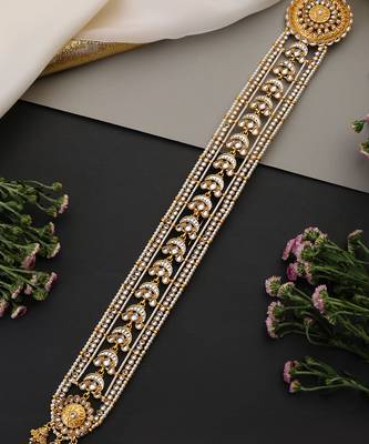Gold plated kundan long sheeshphool 3