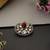 Gold plated red polki brooch