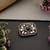 Gold plated green polki brooch