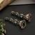 Green polki dangler jhumka earrings