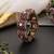 Gold plated ruby red polki kada