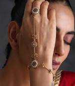 Gold plated multicolor hathphool