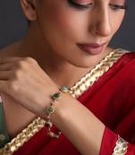 Gold plated multicolor polki bangle