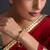 Gold plated multicolor polki bangle
