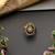 Gold plated green polki adjustable ring