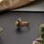 Gold plated green polki adjustable ring