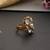 Gold plated white polki adjustable ring