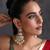 Gold plated white polki pearls chandbali earrings