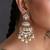 Gold plated white polki pearls chandbali earrings