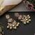 Gold plated white polki pearls chandbali earrings