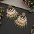 Gold plated mint green polki chandbali earrings