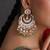 Gold plated mint green polki chandbali earrings