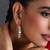 Gold plated ruby red polki hoop earrings