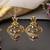 Gold plated ruby red kundan jhumka earrings