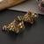 Gold plated ruby red kundan jhumka earrings