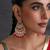 Gold plated ruby red kundan chandbali earrings