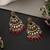 Gold plated ruby red kundan chandbali earrings