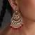 Gold plated ruby red kundan chandbali earrings