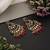 Gold plated ruby red kundan chandbali earrings