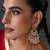 Gold plated ruby red kundan chandbali earrings