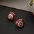 Ruby red polki stud earrings