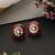 Ruby red polki stud earrings