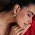 Ruby red polki stud earrings