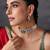 Red and green kundan choker necklace set