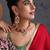 Gold plated ruby red polki necklace set