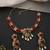 Gold plated ruby red polki necklace set