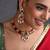 Gold plated ruby red polki necklace set