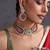 Emerald green ruby pink zirconia choker set