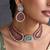 Emerald green ruby pink zirconia choker set