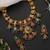 Gold plated multicolor temple motif necklace set