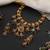 Gold plated multicolor temple motif necklace set