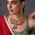 Gold plated multicolor temple motif necklace set